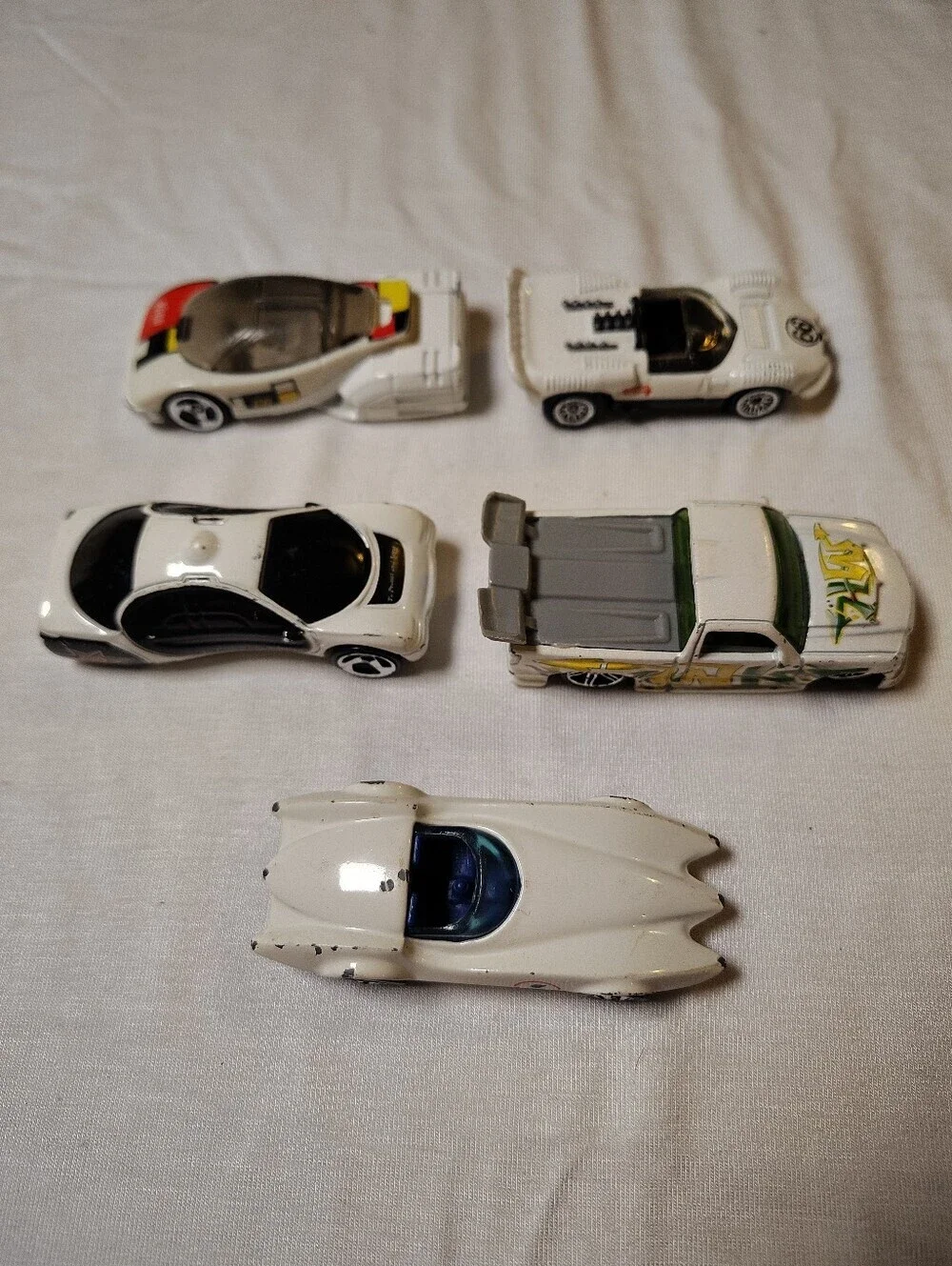 Hot Wheels Vintage Diecast Car Lot 80s-2000 Collectible Race Cars Black & White